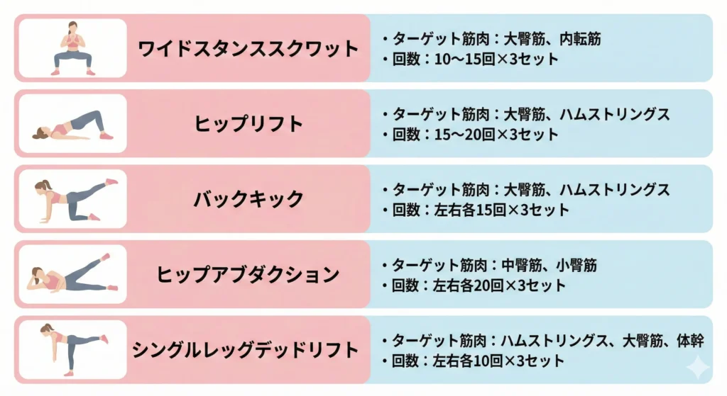 【自宅で完結】女性のためのヒップアップ筋トレ5選