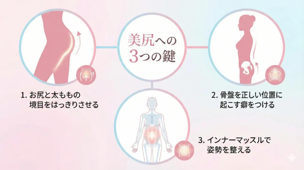 ヒップアップに必要な3つのポイント