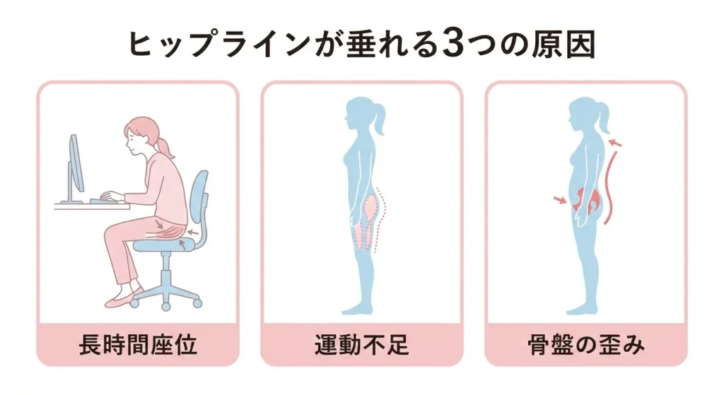 なぜ女性のお尻は垂れるのか?3つの原因