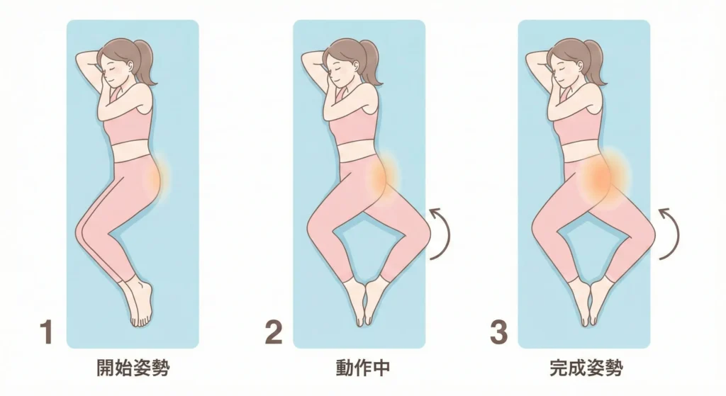 クラムシェル - 中臀筋・股関節周りを鍛える