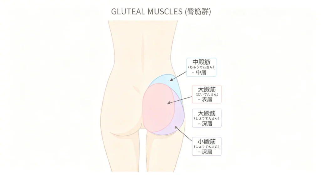 女性の後ろ姿 解剖図