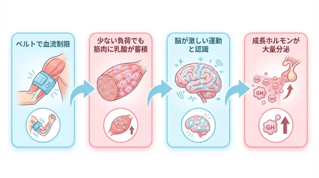 加圧トレーニングメカニズムフローチャート
