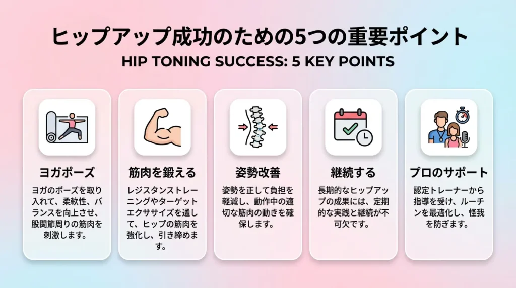 ヒップアップ成功の5つのポイント