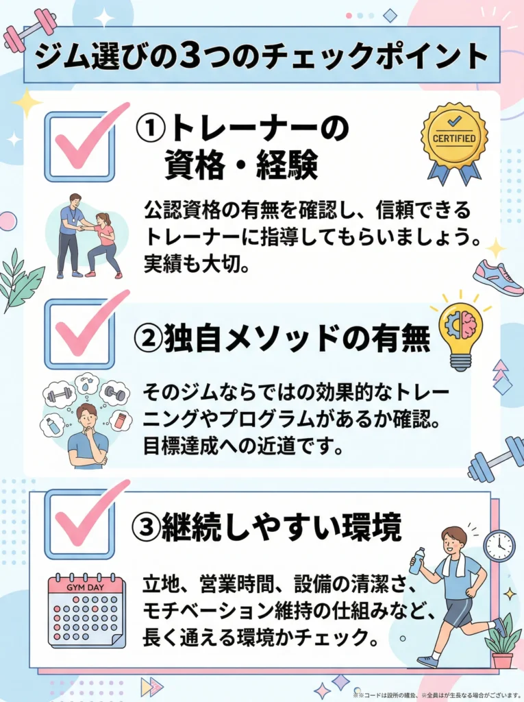 ジム選びのチェックリスト