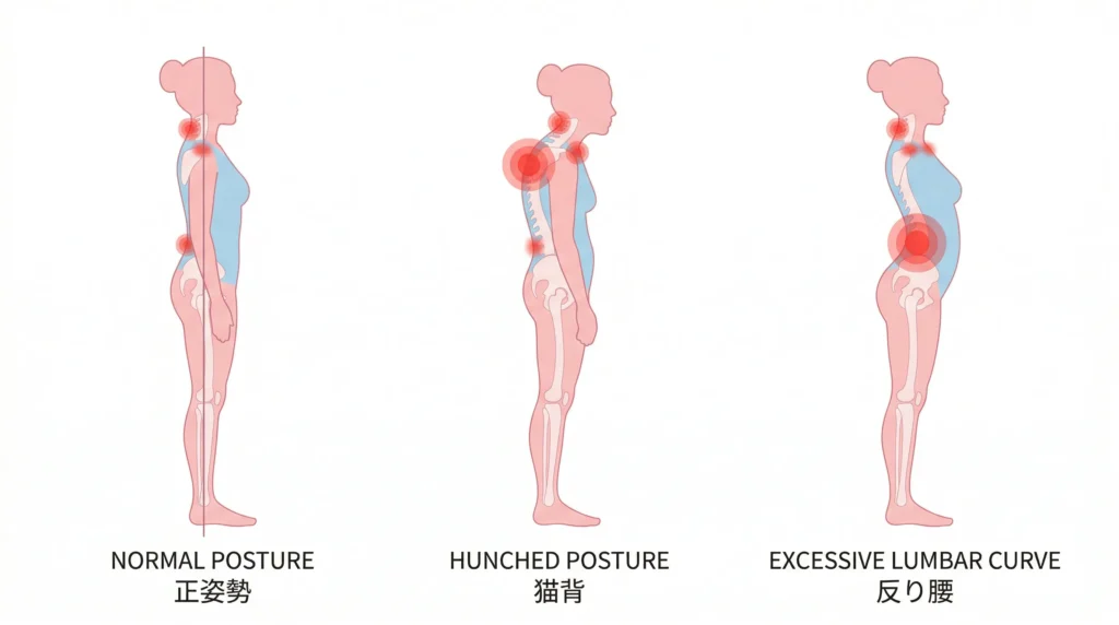 悪い姿勢がもたらす3つの影響