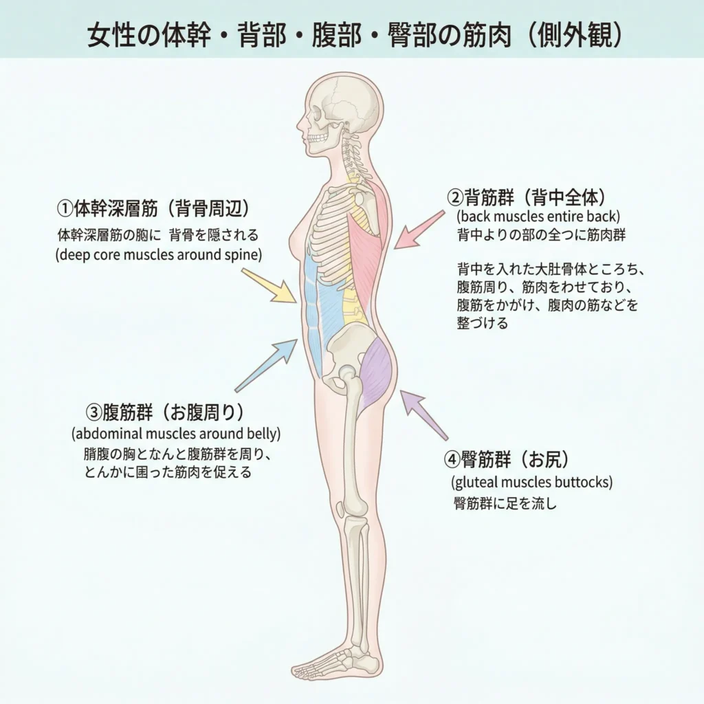 姿勢を支える4つの筋肉マップ
