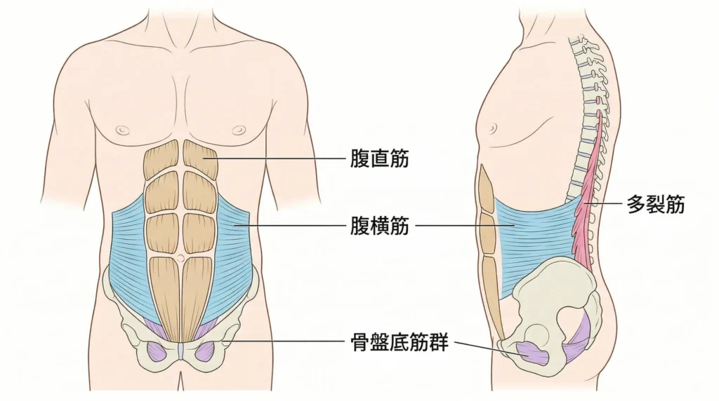 姿勢を支える体幹筋肉マップ