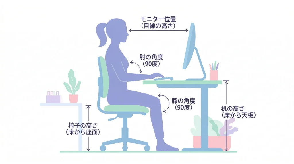 デスクワーク環境の理想配置