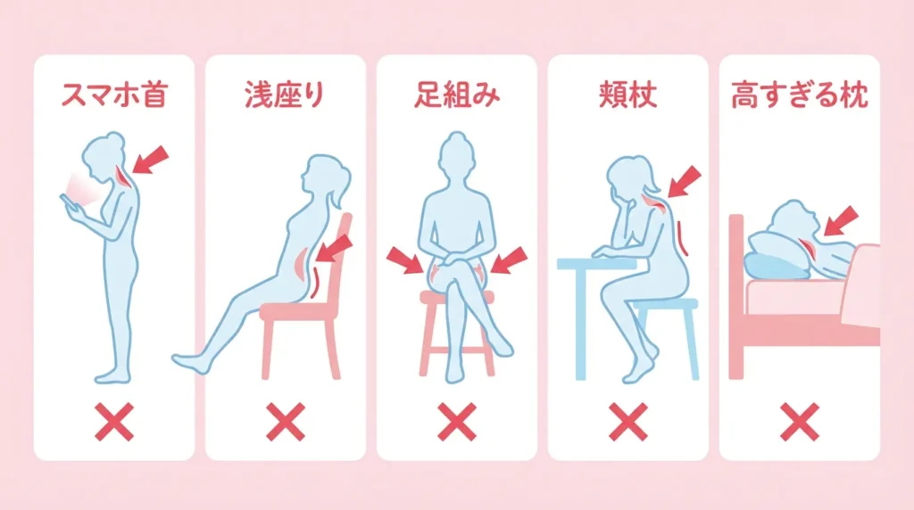 悪い姿勢比較図