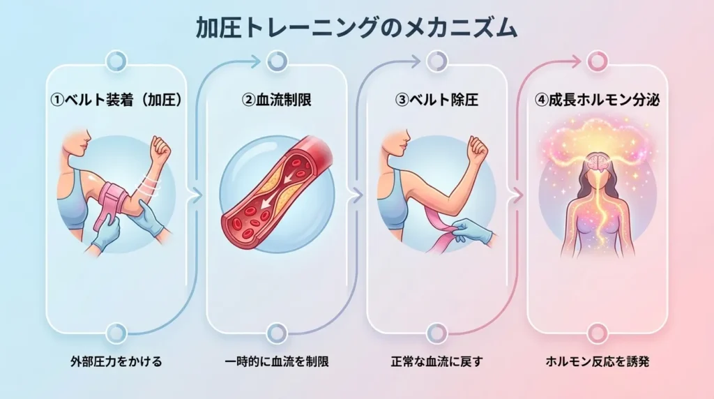 加圧トレーニングメカニズムフロー図