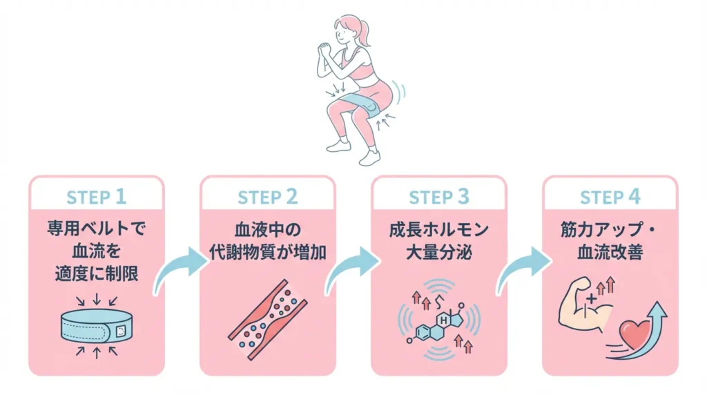 加圧トレーニングメカニズムインフォグラフィック