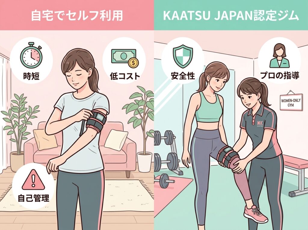 加圧トレーニング 自宅vsジム比較図