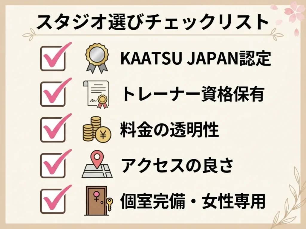 スタジオ選び5つのチェックポイント