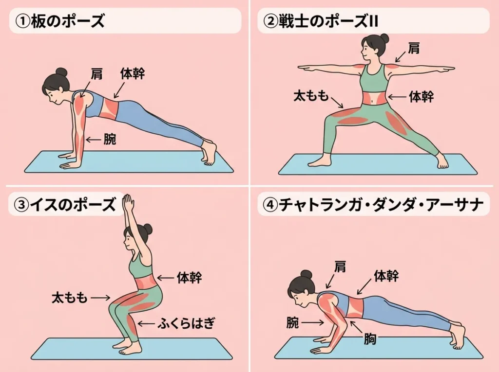 筋力アップに効くヨガポーズ4選