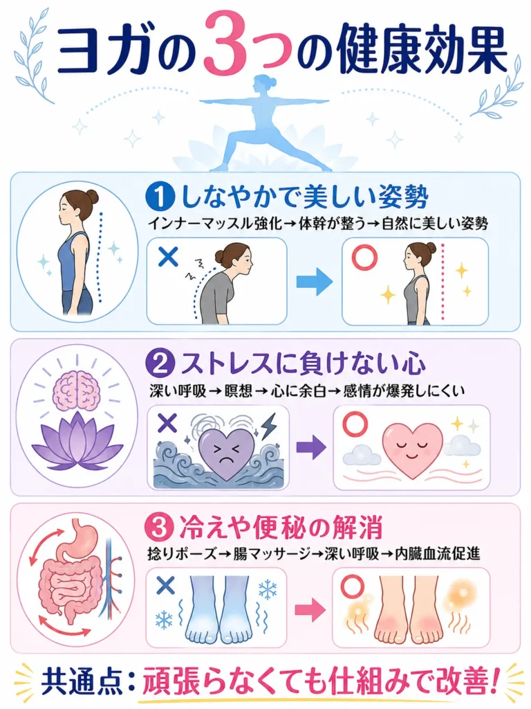 ヨガの3つの健康効果